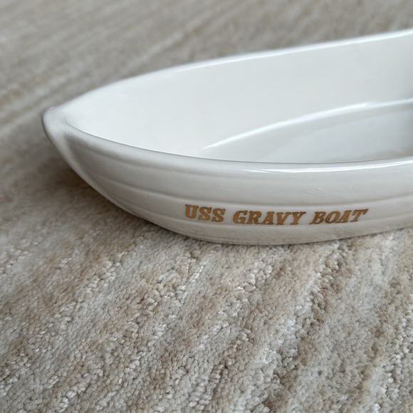 Target Bullseye Playground Fall Thanksgiving USS Gravy Boat White Ceramic - Picture 6 of 11